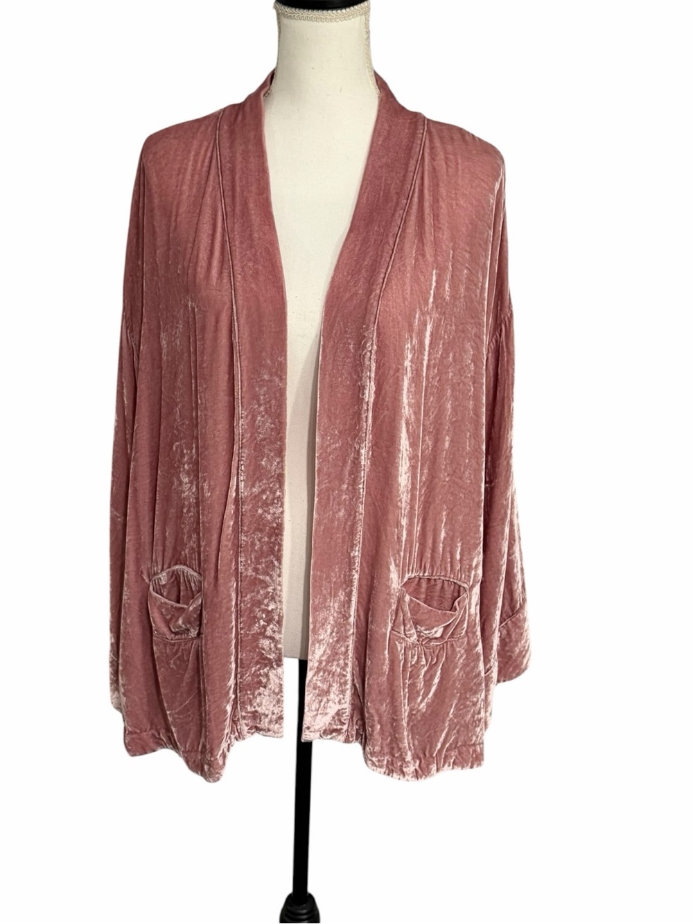 Soft Surroundings silk blend velvety kimono- Dusty Rose sz XL